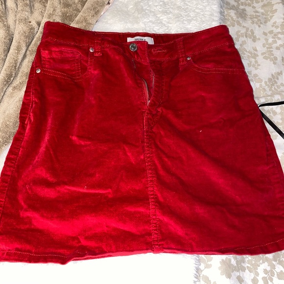 Forever 21 Red Velvet Jean Skirt - Picture 1 of 3